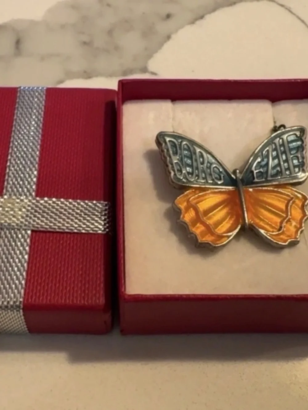 Gorgeous brand name Borgezie, butterfly enamel necklaces